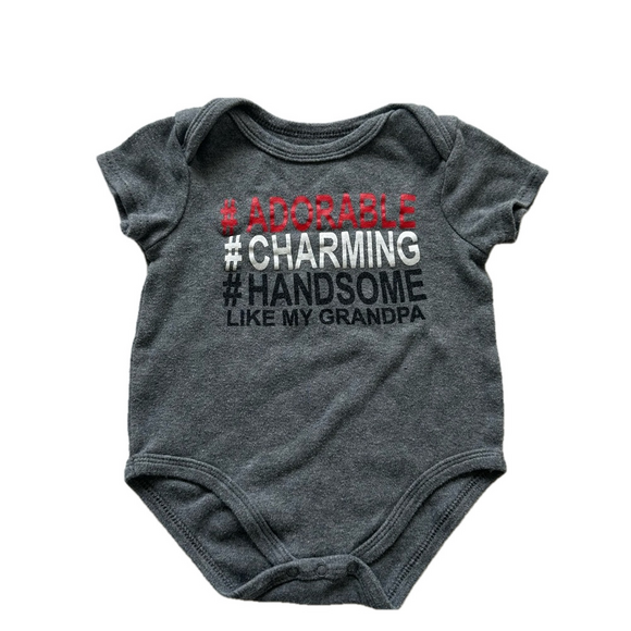 monkey bars Other - 10/20$ Monkey Bars Grey “like my grandpa” short sleeve baby onesie/bodysuit 3-6m